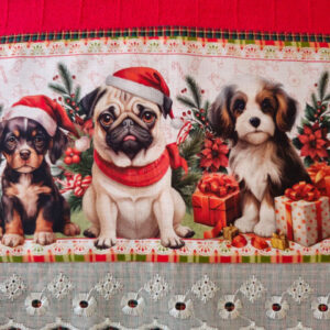 Estampa Pug de Natal Sacaria Flame - Pano de Copa (55x73cm)