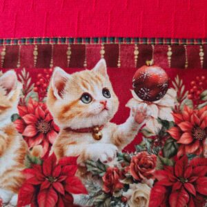 Estampa Natal Gatinhos Sacaria Flame - Pano de Copa (55x73cm)